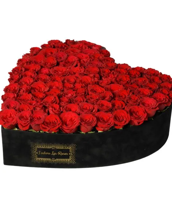Heart shaped rose box